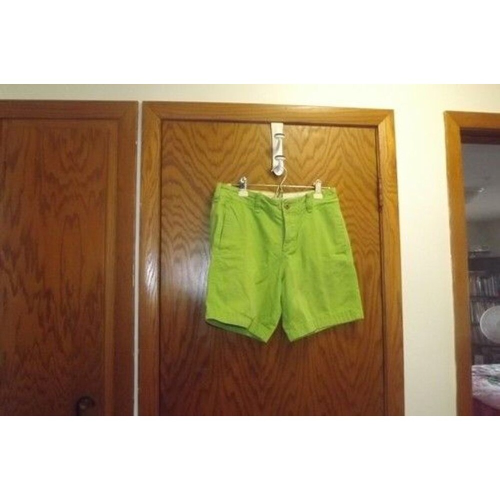 Hollister Mens Chino Shorts Lime Green Button Fly Embroidered Logo Size 30 Y2K